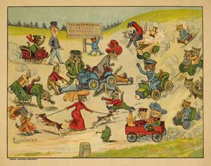 Chats dans diverses automobiles. - Louis Wain