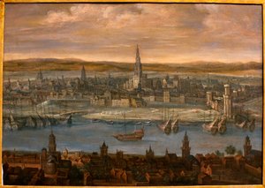 Vue de Séville - Peinture attribuée à Louis de Caulery (1580-1621), huile sur toile, début du 17ème siècle - Musée des Beaux-Arts de Séville, Espagne - Louis de Caulery
