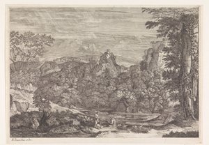 Landschap met drie monniken