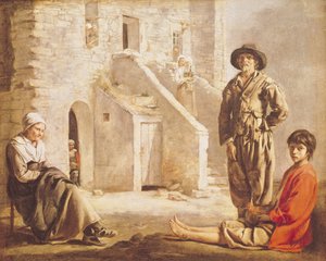 Paysans devant leur maison, vers 1641