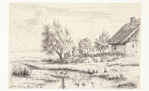 Paysage avec maison de paysan - Louise Ravn Hansen
