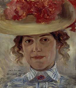 Madame Halbe avec chapeau de paille - Lovis Corinth