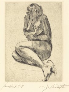 Kauernder weiblicher akt - Lovis Corinth