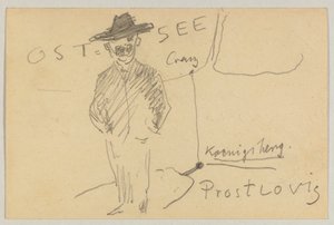 Lovis Corinth à Carl Strathmann : Carte postale, cachet postal du 10 avril 1903 - Lovis Corinth