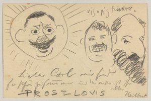 Lovis Corinth à Carl Strathmann : Carte postale, cachet postal du 12 décembre 1902 - Lovis Corinth