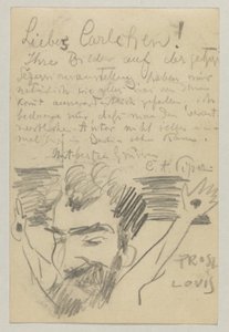 Lovis Corinth à Carl Strathmann : Carte postale, cachet postal du 16 janvier 1903 - Lovis Corinth