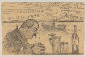 Lovis Corinth à Carl Strathmann : Carte postale, cachet de la poste 22 juin 1898