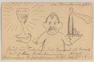 Lovis Corinth à Carl Strathmann: Carte postale, cachet du 22 septembre 1902