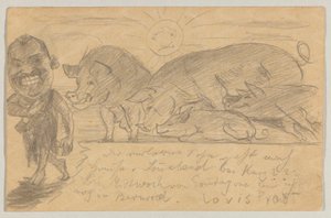 Lovis Corinth à Carl Strathmann: Carte postale, cachet postal du 25 août 1899 - Lovis Corinth