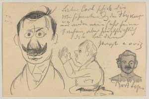 Lovis Corinth à Carl Strathmann : Carte postale, cachet postal du 30 janvier 1903 - Lovis Corinth