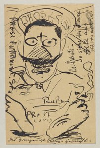 Lovis Corinth à Elly Strathmann : Carte postale, cachet postal 23 février - Lovis Corinth