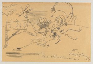 Dessin sur papier imprimé de Corinth à Strathmann