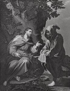 Christ tenté, Luc, Ch 4, vs 3-13 (gravure)