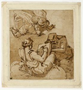 Sujet allégorique (Ange au-dessus de deux sibylles) - Luca Cambiaso
