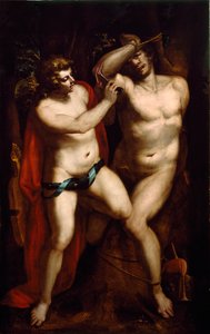 Apollon et Marsyas. Peinture de Luca Cambiaso
