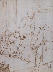 Les premiers pas du jeune Jésus - Luca Cambiaso