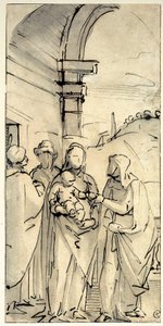 La Sainte Famille avec Sainte Anne et Joachim - Luca Cambiaso