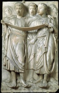 La cantoria ou enfants chantant en chœur - Relief en marbre, par Luca della Robbia (c.1400-1482), Quattrocento - Luca Della Robbia
