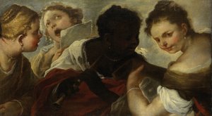 Quatre femmes faisant de la musique - Luca Giordano