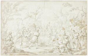 Moïse frappant le rocher - Luca Giordano