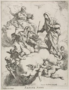 Sainte Anne reçue au Ciel par le Christ et la Vierge