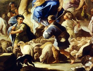 Moutons et bergers (détail)