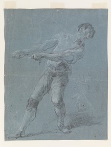 Jeune homme tirant une corde - Luca Giordano