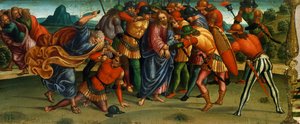 (détail) Capture du Christ, prédelle de la Lamentation sur le Christ mort par Luca Signorelli - Luca Signorelli