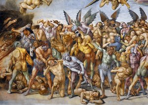 Damné en enfer, du cycle de fresques du Jugement dernier