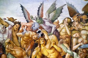 Damné en enfer, du cycle de fresques du Jugement Dernier