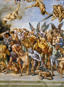 Damné en enfer, du cycle de fresques du Jugement Dernier