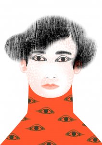 Femme surréaliste aux yeux - Luca di Napoli