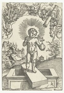 Enfant Jésus comme rédempteur entouré d