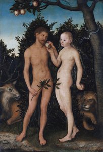 French : Adam et Eve au paradis (La chute) Adam and Eve in paradise (The Fall)
