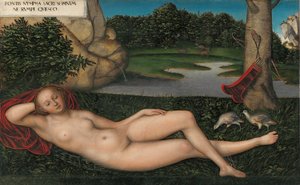 Allemand :  Quellnymphe La nymphe à la fontaine - Lucas Cranach the Elder