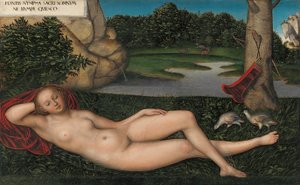 Allemand :  Quellnymphe La nymphe à la fontaine - Lucas Cranach the Elder