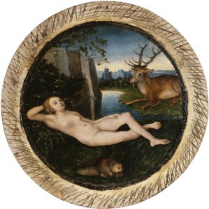 French : Nymphe de la source au repos Reclining Nymphe - Lucas Cranach the Elder