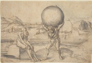 Hercule soulage Atlas du globe - Lucas Cranach the Elder