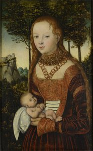 Jeune mère et enfant (dite "pénitence de saint Jean Chrysostome") / La princesse violée par saint Chrysostome - Lucas Cranach the Elder