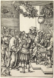 Pilate se lave les mains, extrait de La Passion - Lucas Cranach the Elder