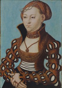 Portrait de la princesse Maria de Saxe avec la couronne de mariée - Lucas Cranach the Elder