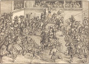 Le deuxième tournoi avec la tapisserie de Samson et le lion