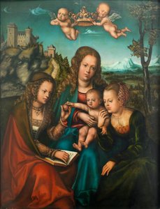 French : Madonna entre deux Saints féminins Law and Grace