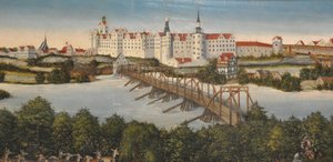 French : Chasse au cerf du prince électeur Johann Friedrich Stag Hunt of the Elector Johann Friedrich
 detail : Château Hartenfels à Torgau - Lucas Cranach the Younger