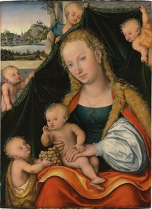Allemand : Madonna und Kind mit dem Johannesknaben und Engeln La Vierge et l