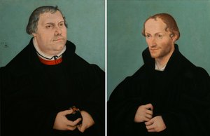Portrait de Martin Luther amp ; Portrait de Philippe Melanchthon - Lucas Cranach the Younger