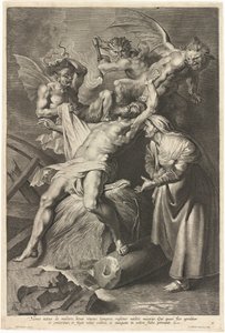 Job tourmenté par des démons et maltraité par sa femme - Lucas Emil Vorsterman after Sir Peter Paul Rubens