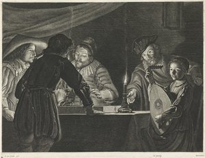 Joueurs de tric-trac à la chandelle - Lucas Vorsterman (I)