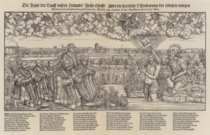 Frédéric III, électeur de Saxe et Martin Luther assistant au baptême du Christ