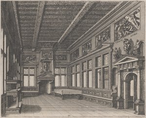 Intérieur avec buffet, cheminée et peintures religieuses - Lucas van Doetechum and Johannes